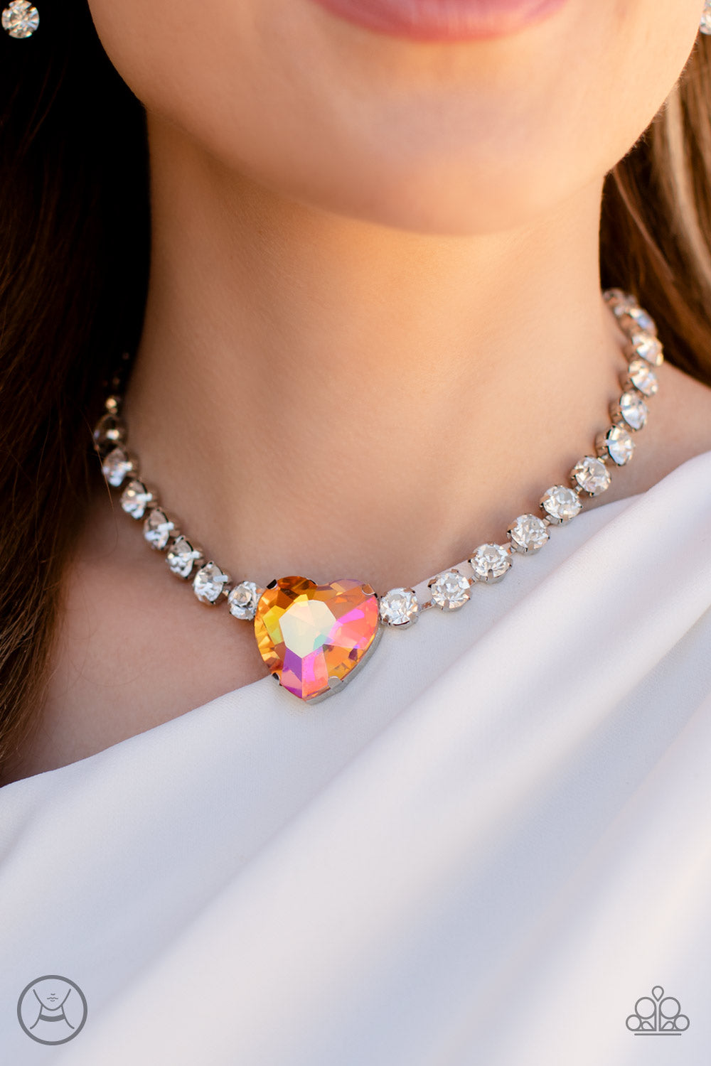 Heart in My Throat Orange Necklace