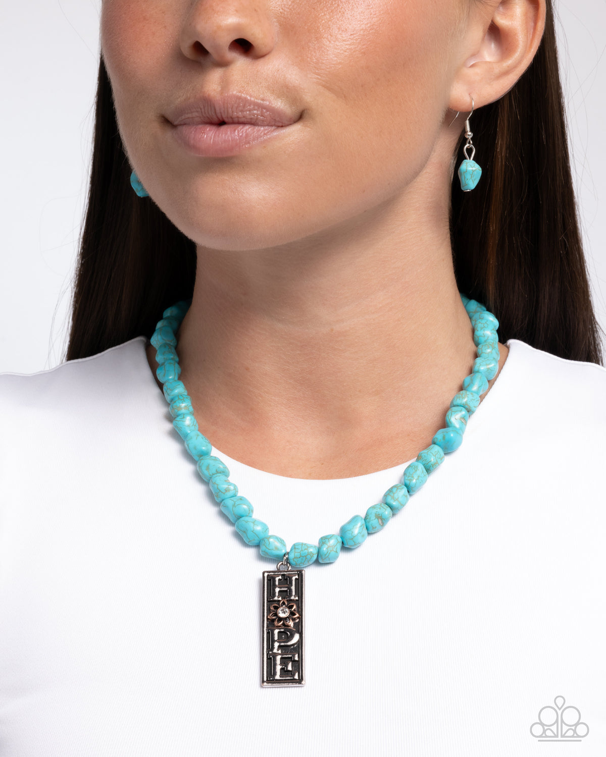 Hopeful Headline Blue Necklace