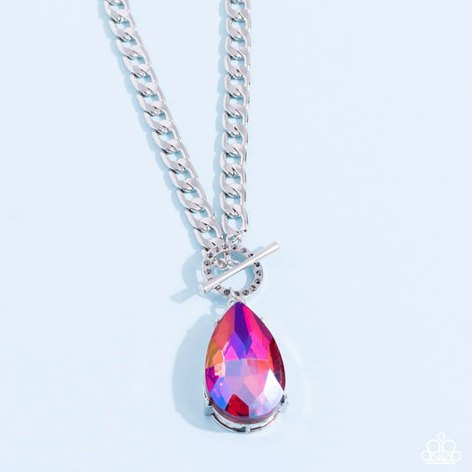 Edgy Exaggeration Pink Necklace
