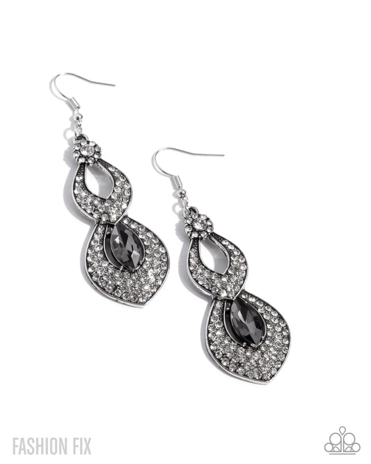 Notably Noir Silver Earrings