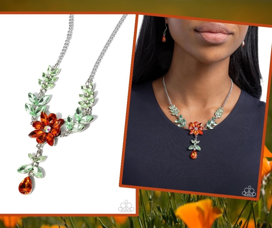 Bouquet Backdrop Orange Necklace