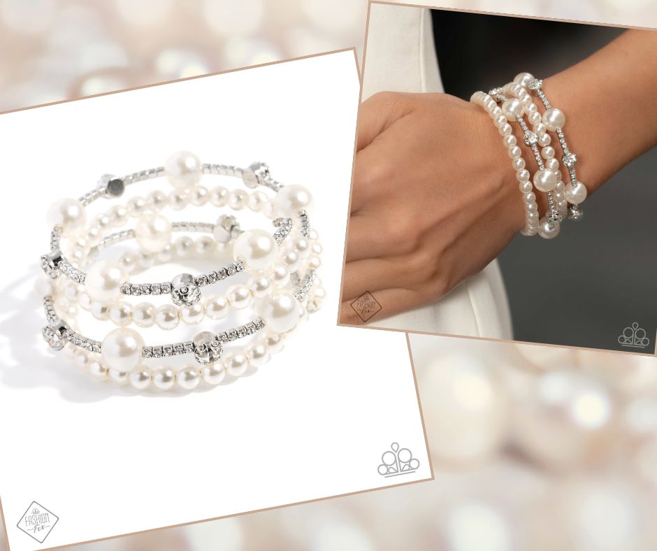 Adorably Amiable White Coil Bracelet