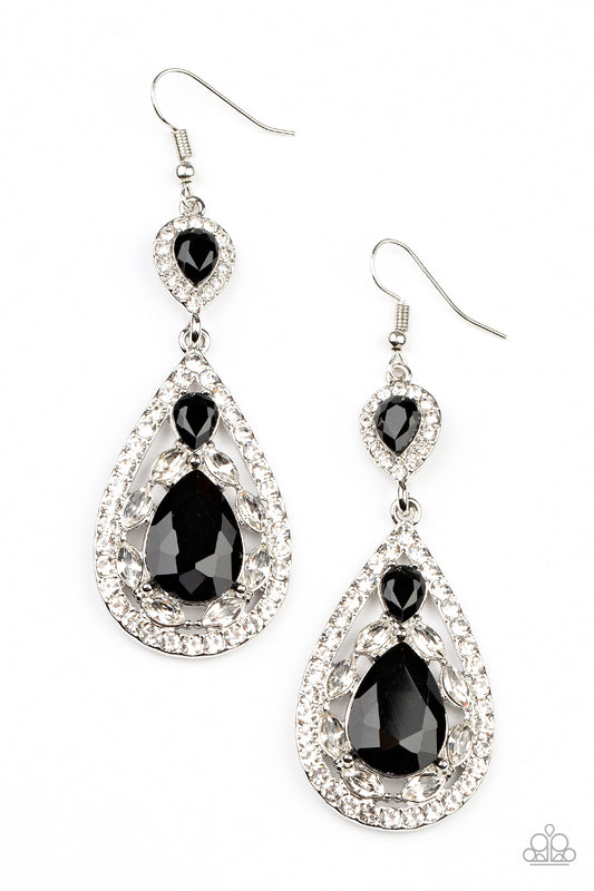 Posh Pageantry Black Earrings