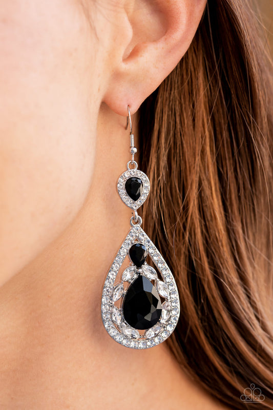 Posh Pageantry Black Earrings