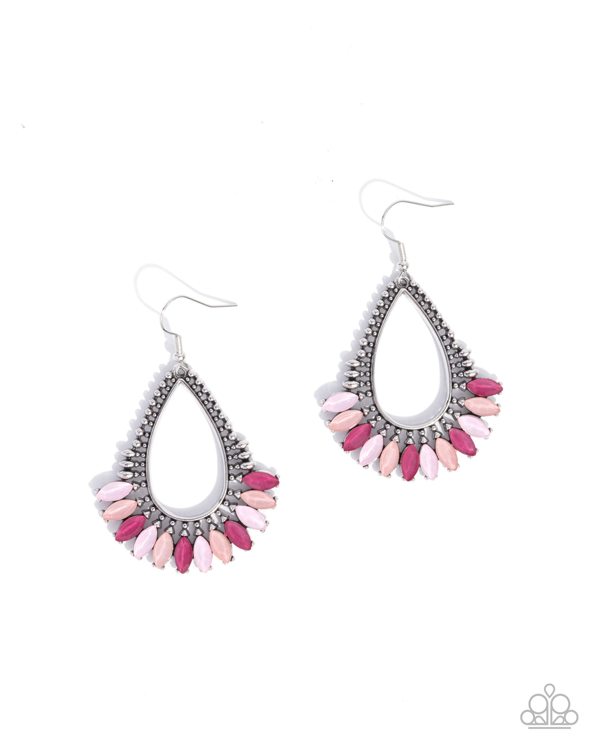 Pronged Pattern Pink Earrings