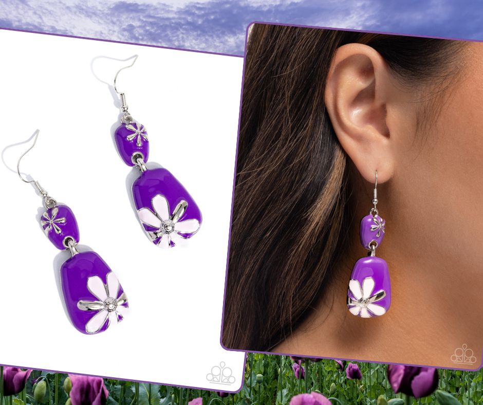 Floral Familia Purple Earrings