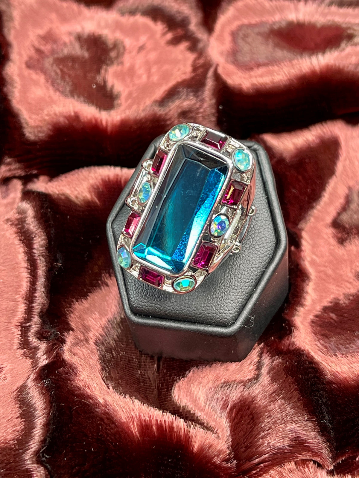 Radiant Rhinestones Blue Ring