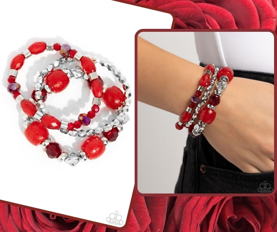 Defaced Dare Red Bracelet