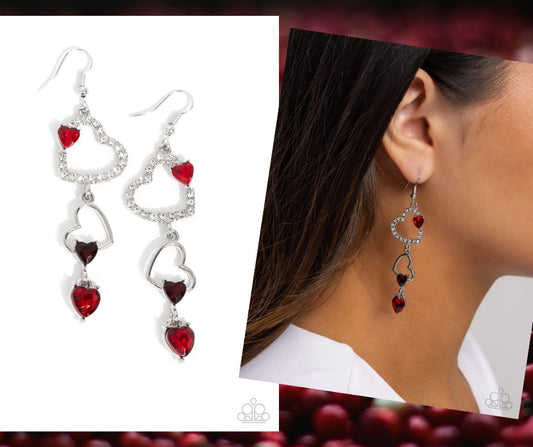 Courting Cascade Red Earrings