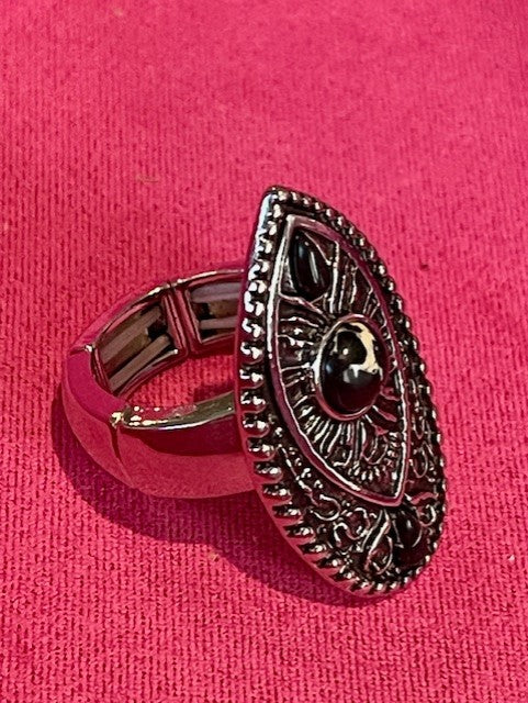 Rustic Raise Black Ring