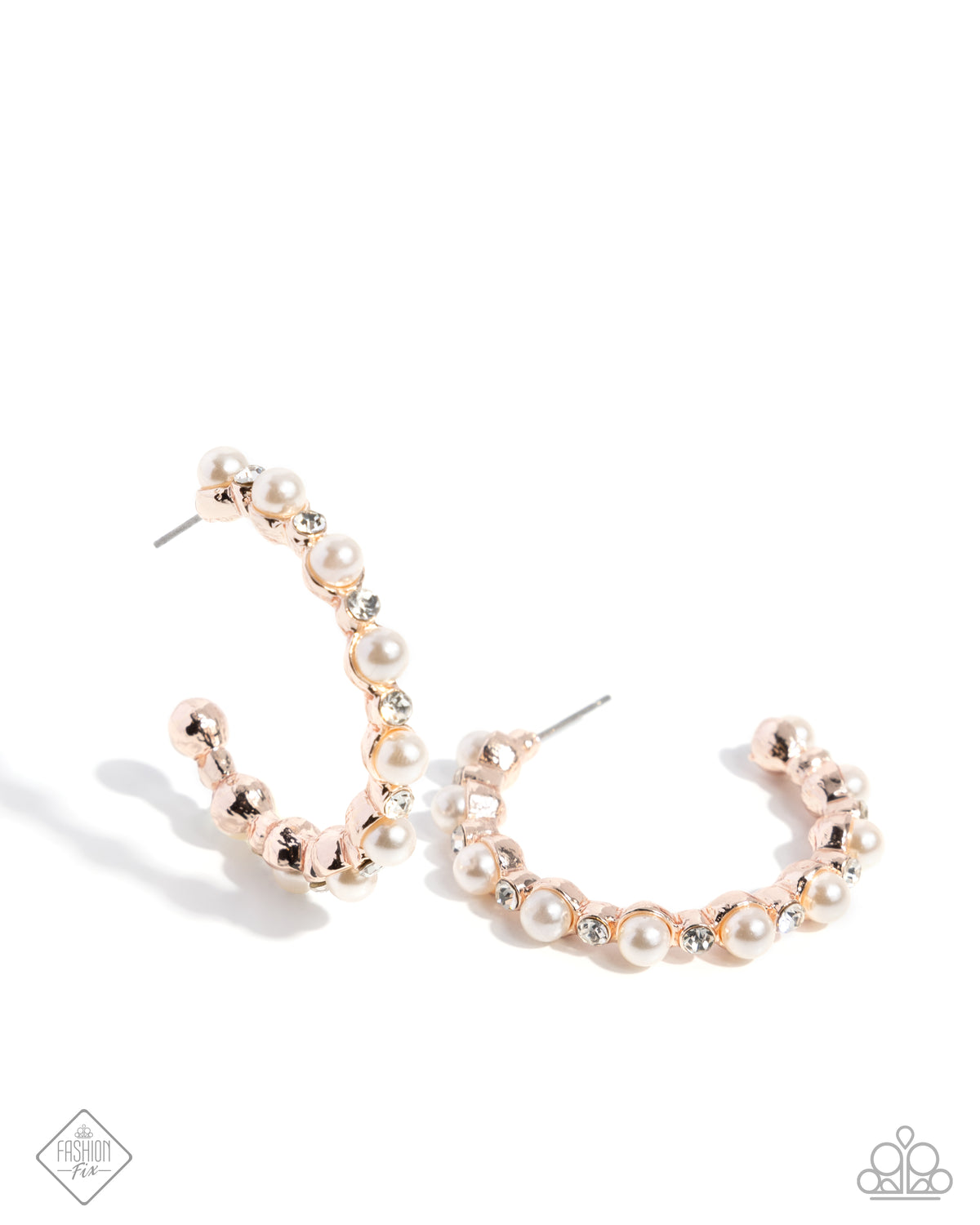 Shimmery Scope Rose Gold Hoops