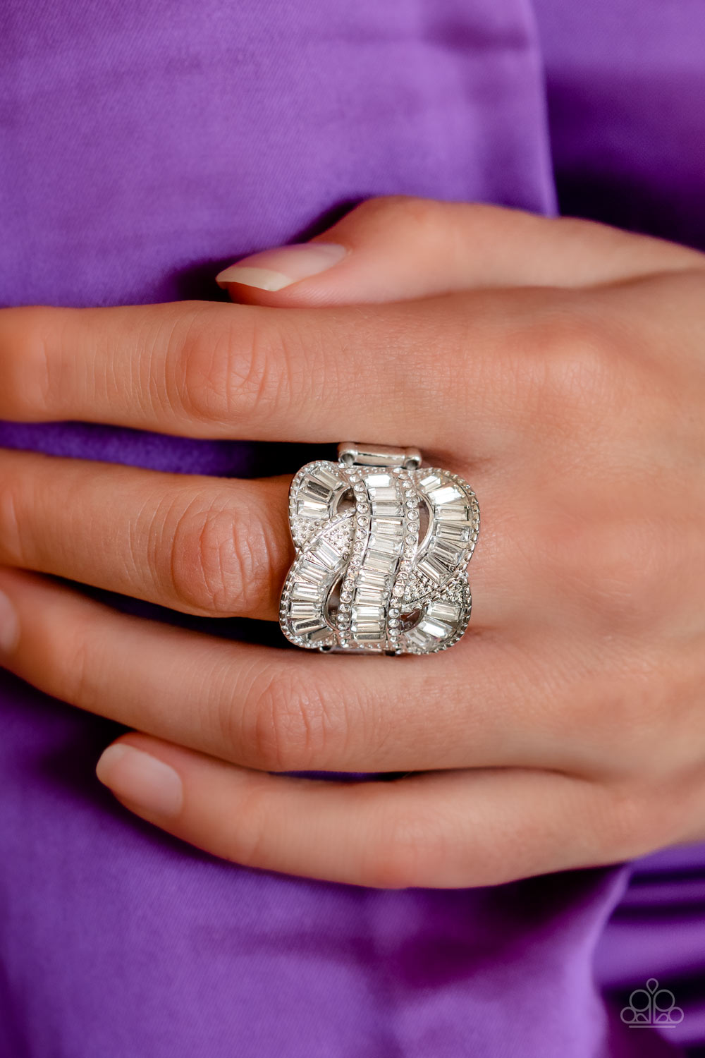 Six-Figure Flex White Ring
