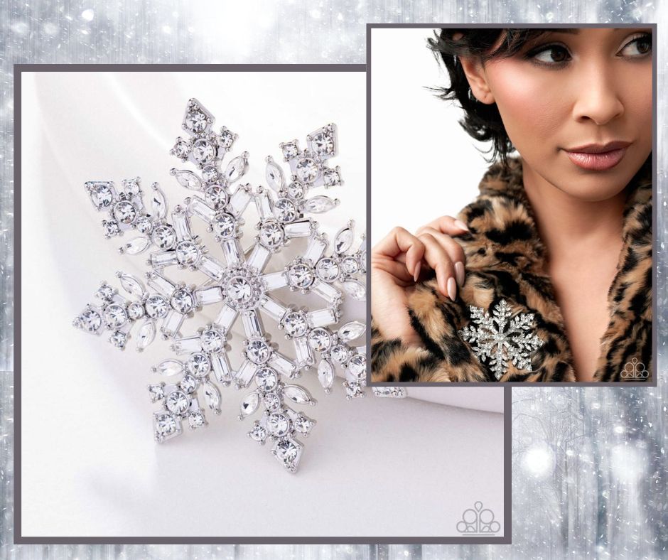 Snowflake Solstice White Brooch