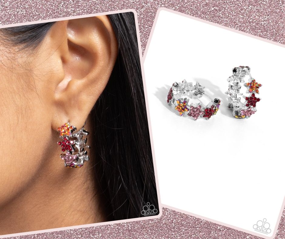 Stellar Surrender Red Hinge Hoops