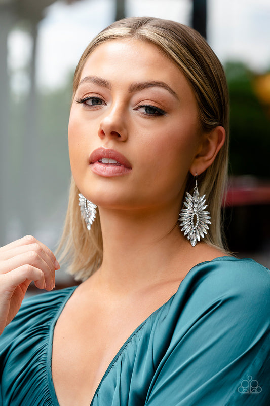 Turn up the Luxe White Earrings