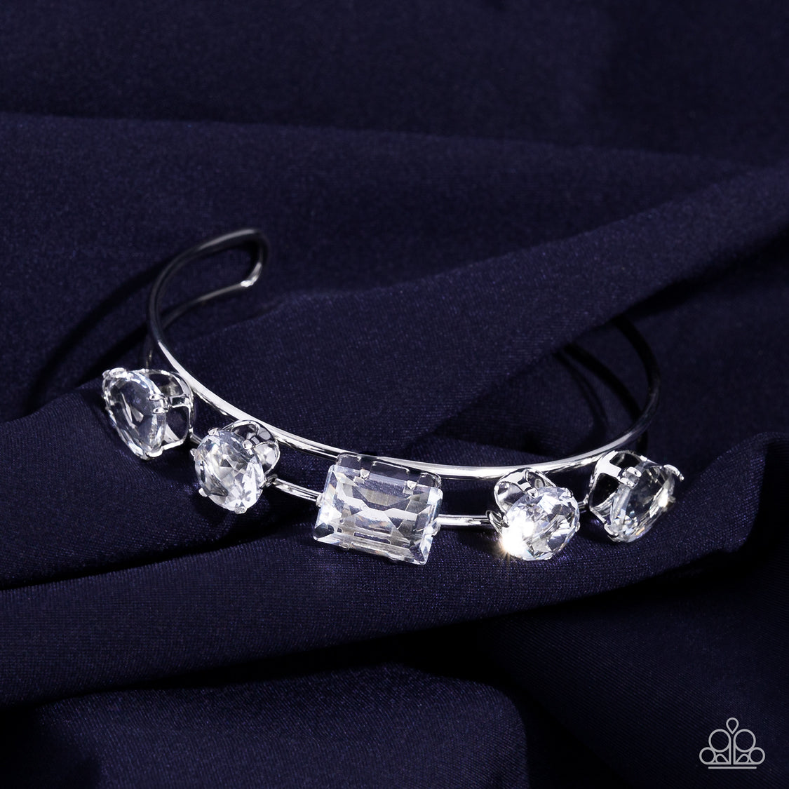 Uniquely Untapped White Cuff Bracelet