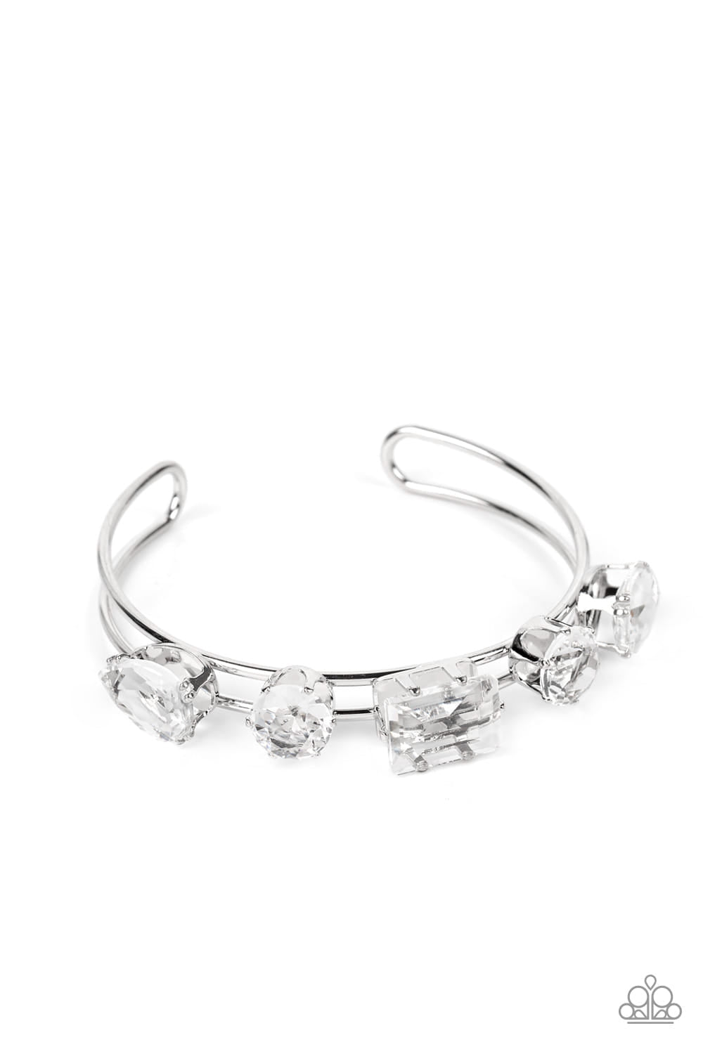 Uniquely Untapped White Cuff Bracelet