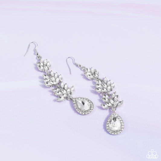 Water Lily Whimsy White Earrings