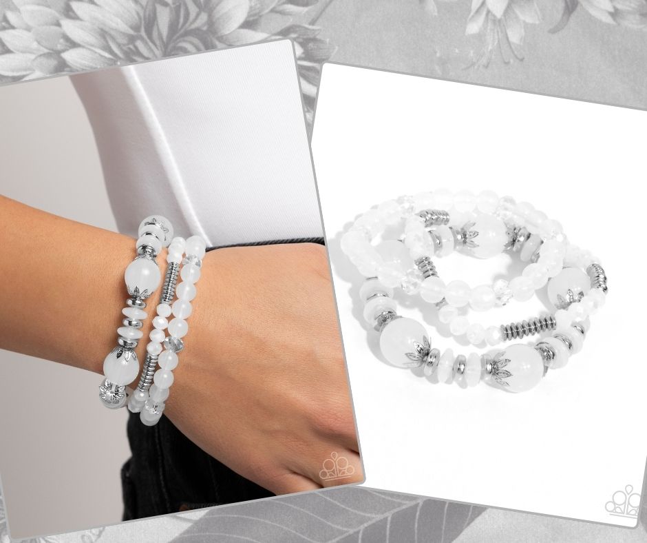 Flashy Frugality White Bracelet