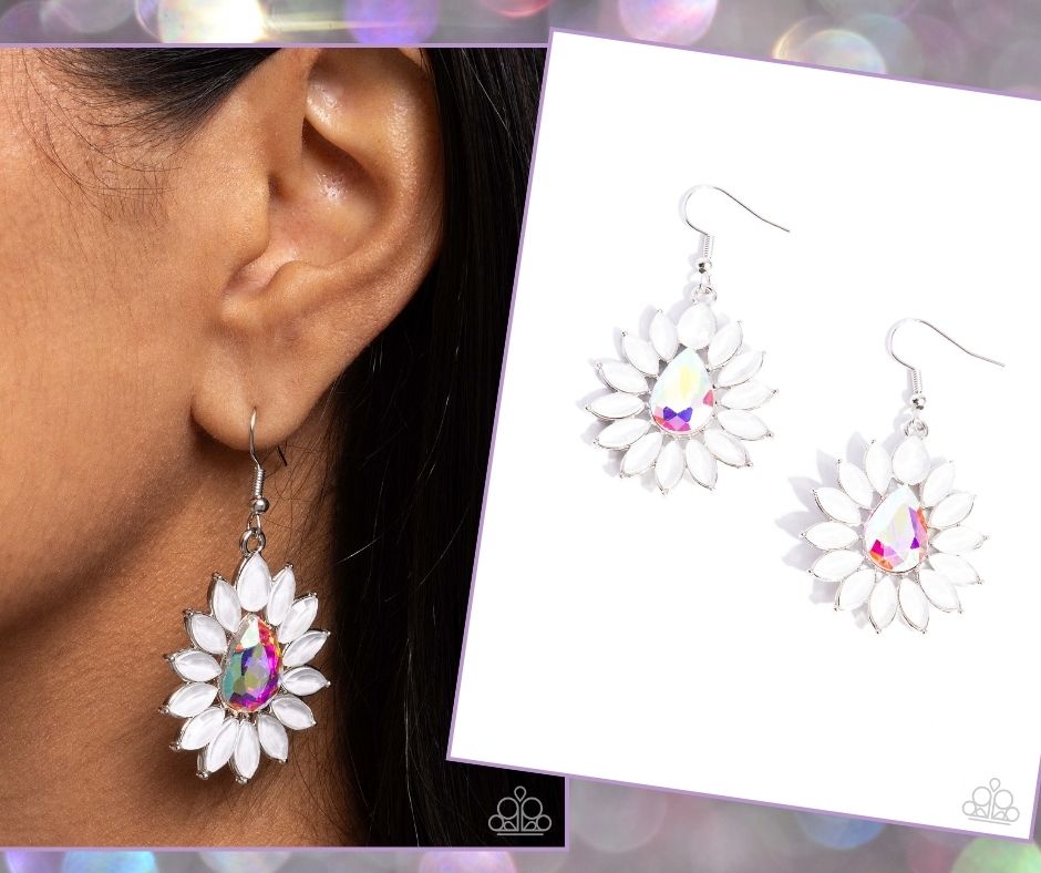 Giddy Generosity White Earrings