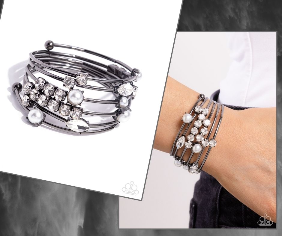 Showtime Sparkle Black Coil Bracelet