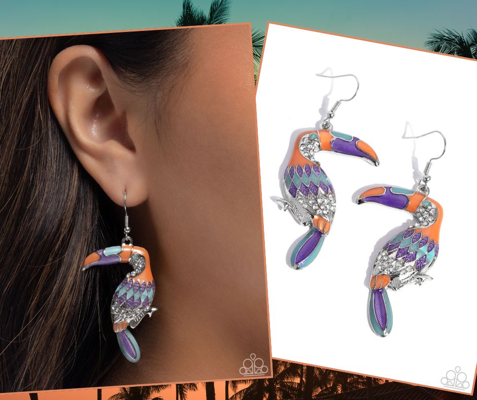 Toucan Tourist Orange Earrings