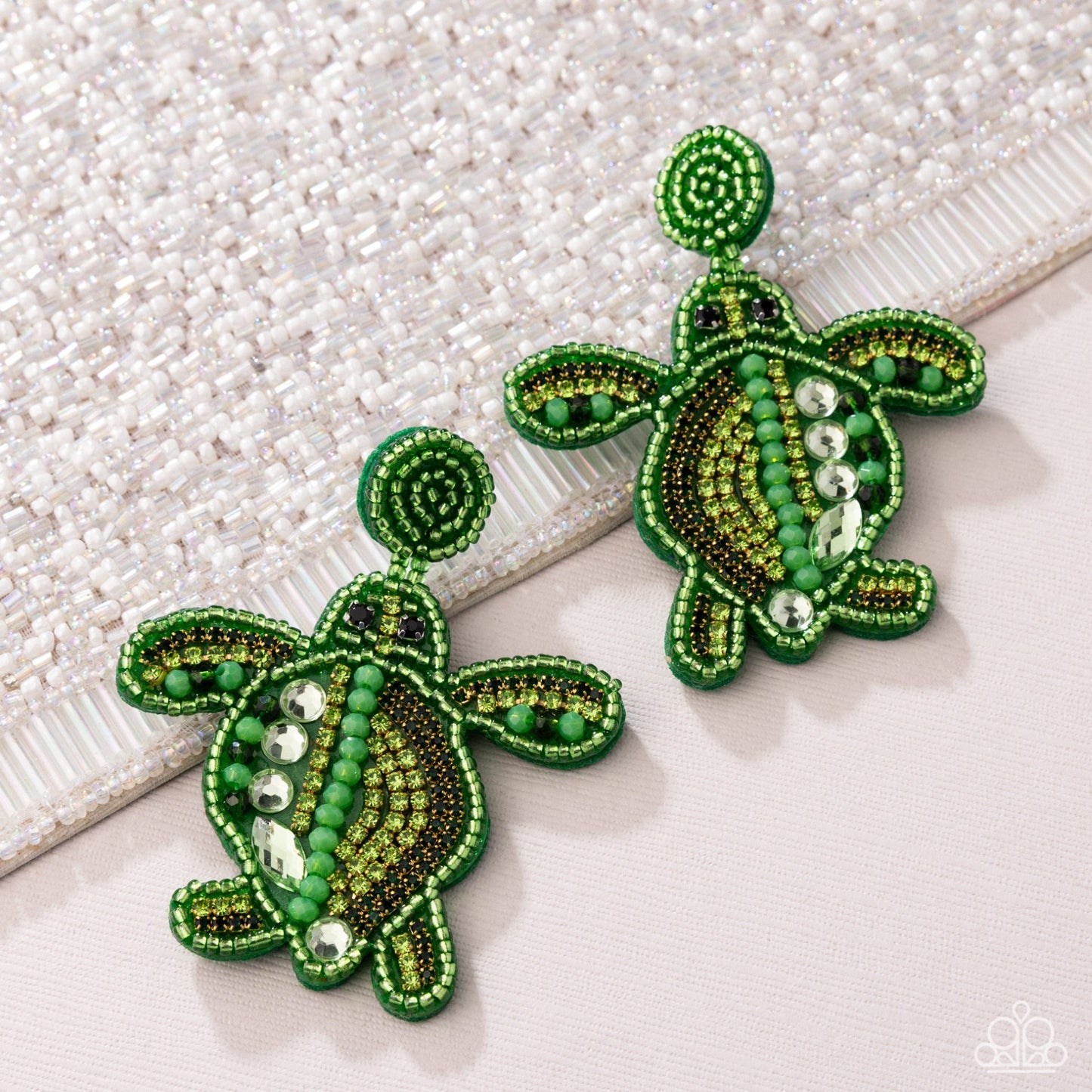 Turtle Tapestry Green Earrings